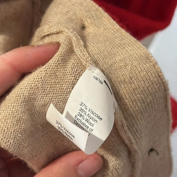 women’s wool blend red & tan colorblock J Crew sweater with buttons size small - Picture 6 of 6